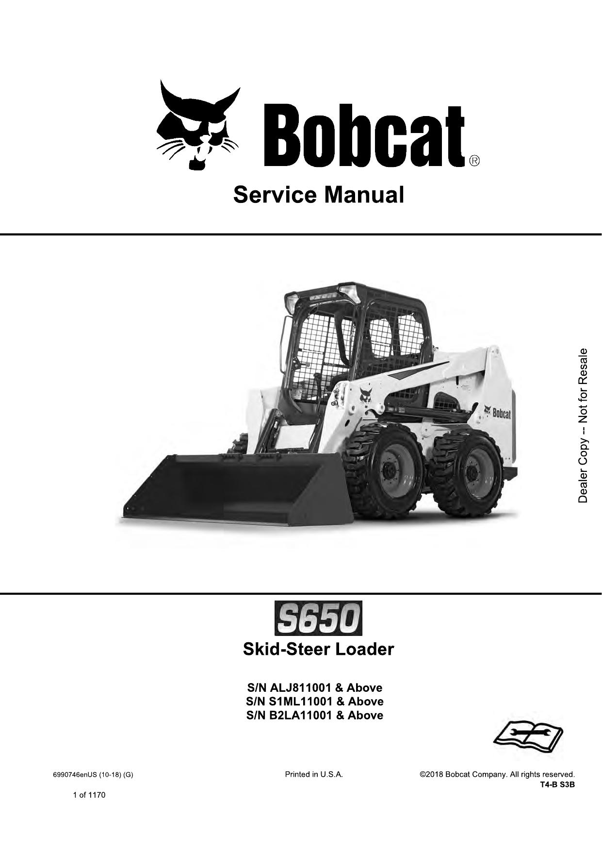 S650 Skid-Steer Loader Service Manual Bobcat 2